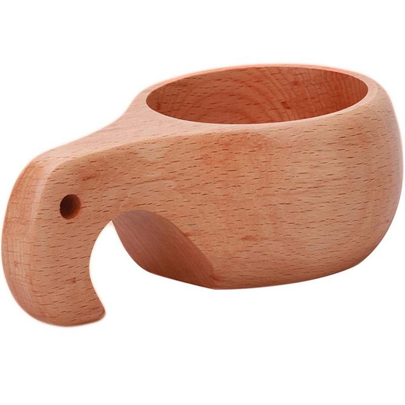 Beech Single Hole Double Hole Elephant Nose Shape Wooden Coffee Cup Home Decoration