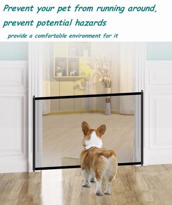 Pet Barrier Fences Portable Folding Breathable Mesh Dog Gate Pet Separation Guard Isolated Fence Dogs Baby Safety Fence