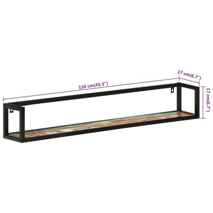 VidaXL Wall Shelves 2 Pcs 110x17x17cm Solid Reclaimed Wood-Iron 353793