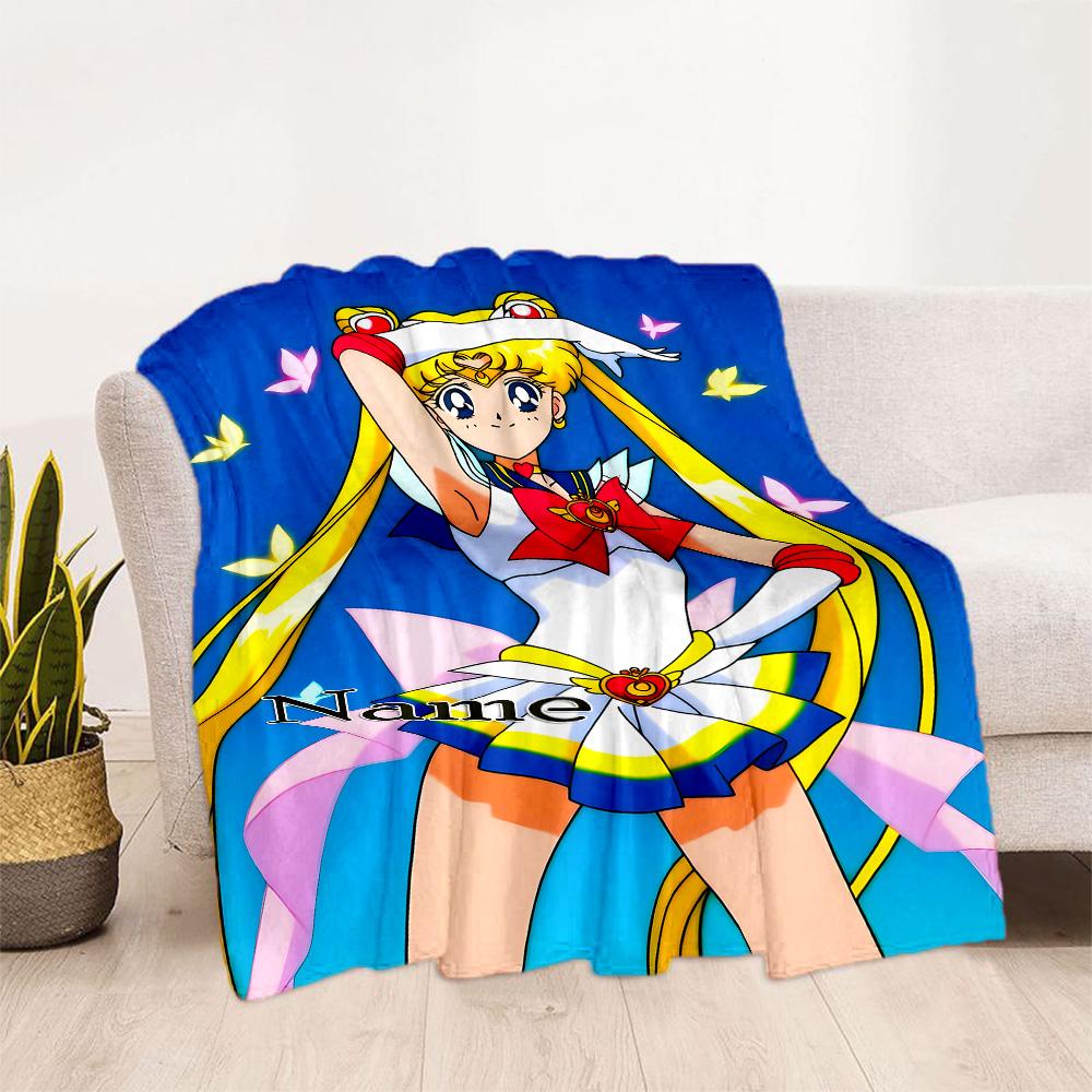 Sailor Moon Power Blanket Comfortable Suitable for Picnics Seaside Couch for All Occasions Digital Print Gift for Travel Home Birthdays