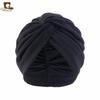 Simulation silk lined headscarf cap, cross twist cap, solid color chemotherapy cap, nightcap, soft cloth cap JDTC