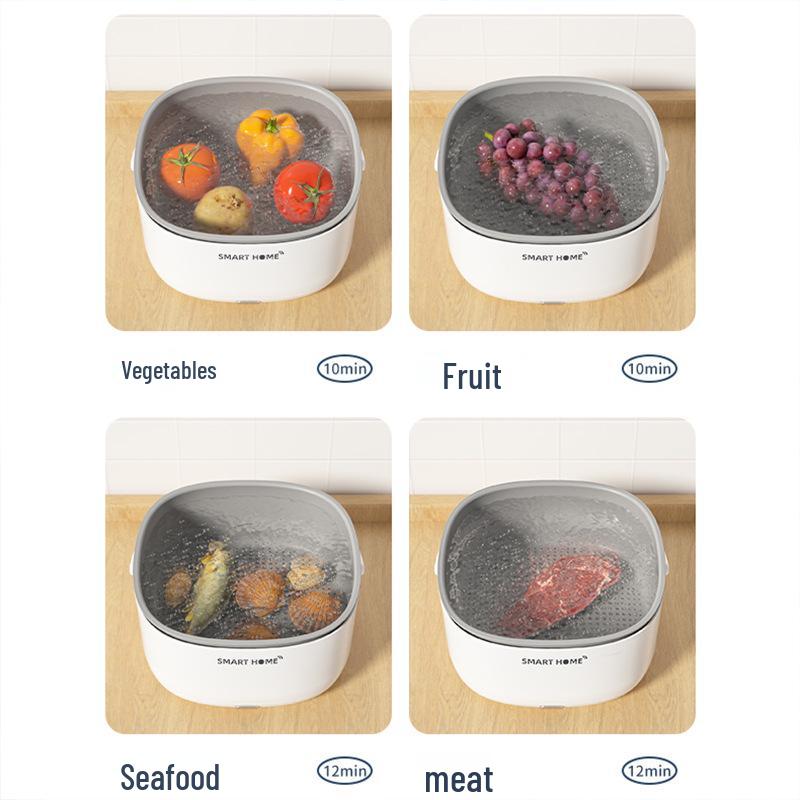 Multifunctional Ultrasonic Vegetable & Fruit Washer with Large Capacity Basin and Drain Basket