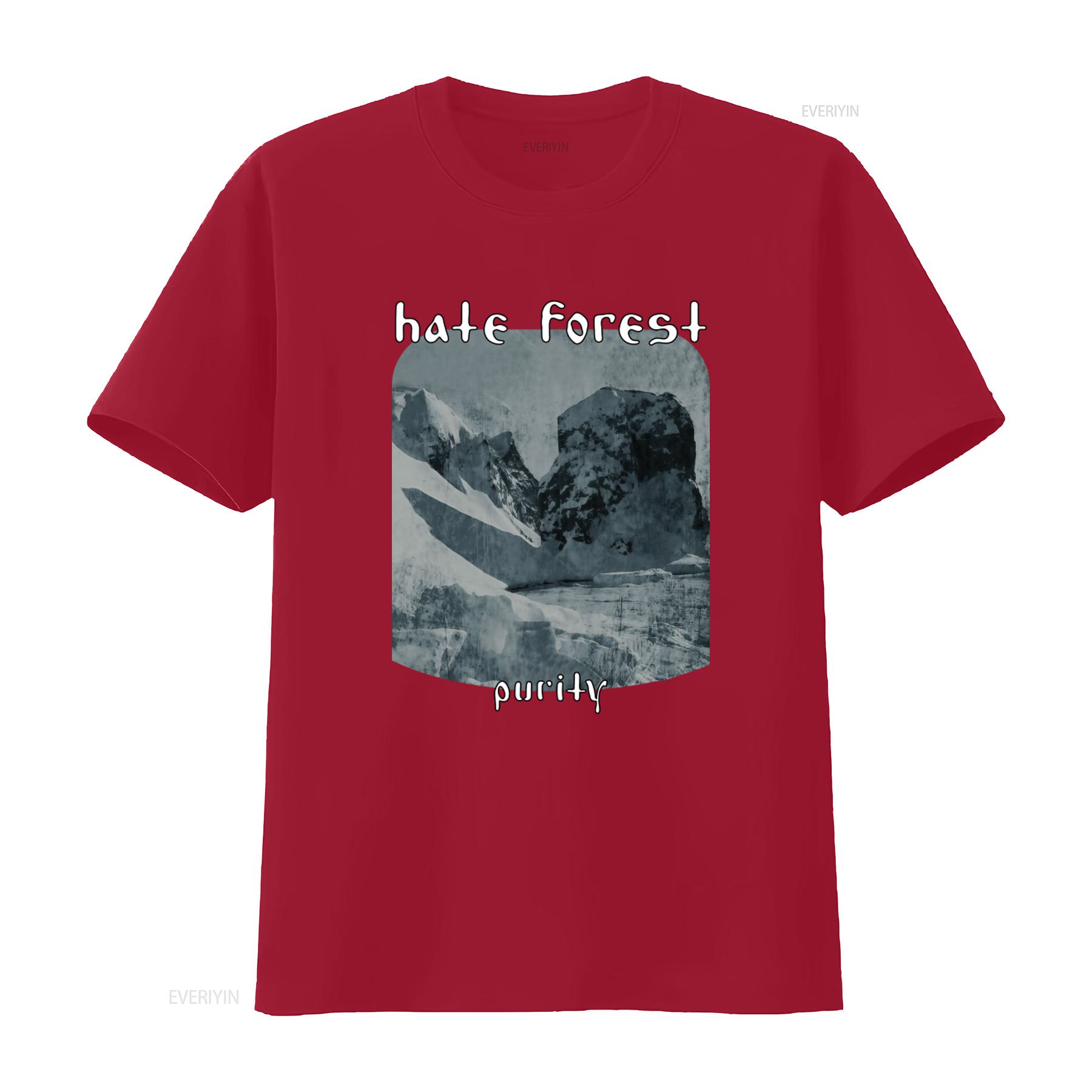 

Hate Forest Чистота Черная Футболка Новая Официальная Печать с Горным Пейзажем для Мужской Моды винтаж Стиранная Универсальная графическая S