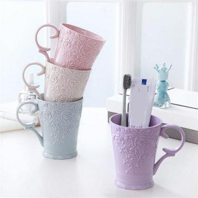 Plastový kelímek na ústní vodu Káva Čaj Hrnek na vodu Vyřezávaný kelímek na zubní kartáček Koupelnové skleničky Domácí držák na zubní kartáček Hrnek Nádobí Nádobí