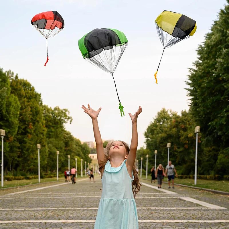 Hand Throwing Parachute Toy Kids Outdoor Funny Toys Game Play Toys for Children Fly Parachute Sport with Mini Soldier Toys
