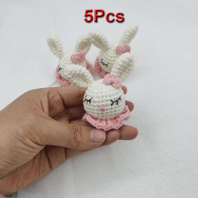 5pc Crochet Beads Animal Rabbit  Chewable Beads DIY Wooden Teething Knitting Beads Jewelry Crib Sensory Toy Baby Teether