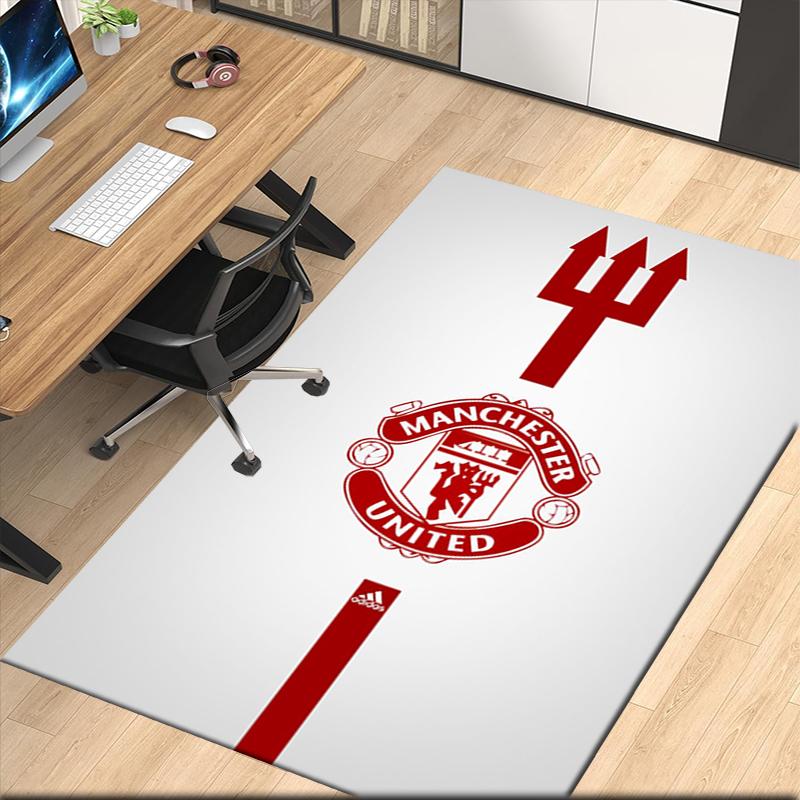 Manchester United Printed Carpet, for Office Chair Living Room Bedroom Kitchen Room Decor Gifts.