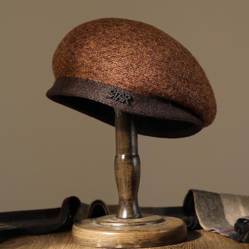 

Medium old man hat lady autumn winter old man wife grandma winter mother hat casual warm wool basin hat One Size верблюд