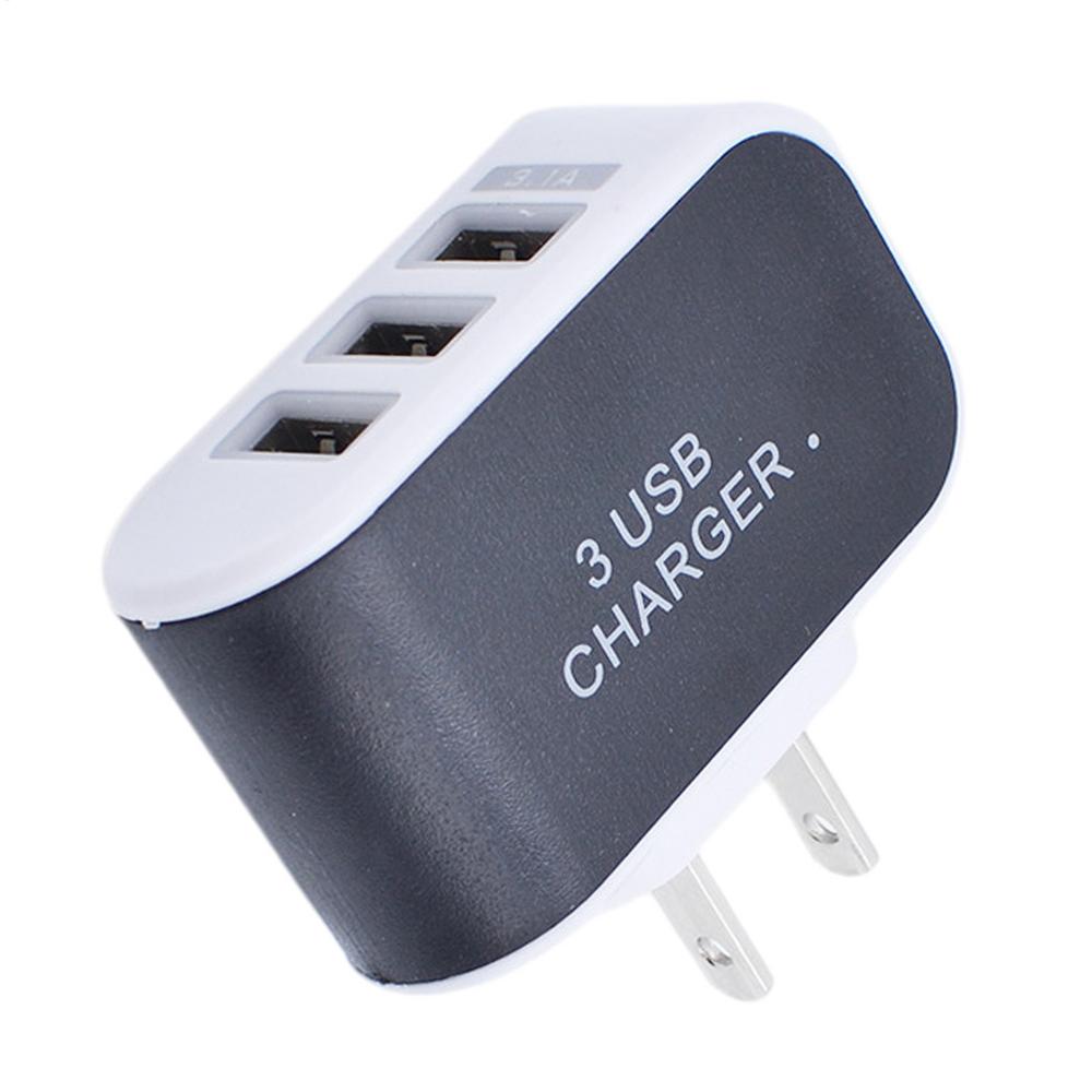 USB Charger Block Multiple Ports 3 Ports Compact USB Charging Block Glowing Intelligent USB Plug For Smartphone Home
