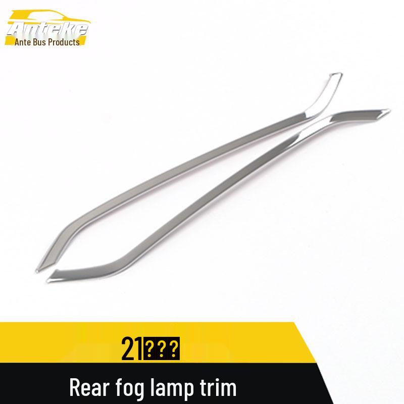 Compatible with 21 Mistra models, this stainless steel rear fog light trim is a stylish trunk accessory.