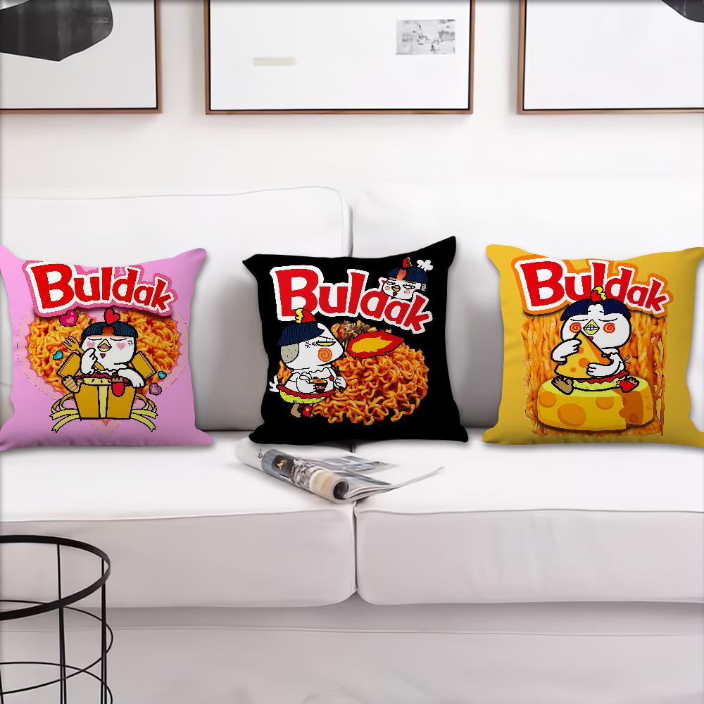 B-Buldak Ramen Cushion Cover For Pillow Printing Sofa Decoration Home Car Room Coffee Shop Office Nordic Simplicity