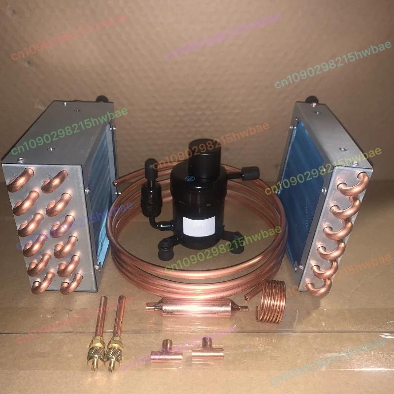 Kit Compressor Mini Ar Condicionado Refrigerador de Água DIY Peças Completas de Refrigeração Condensador Evaporador Projeto de Resfriamento Doméstico