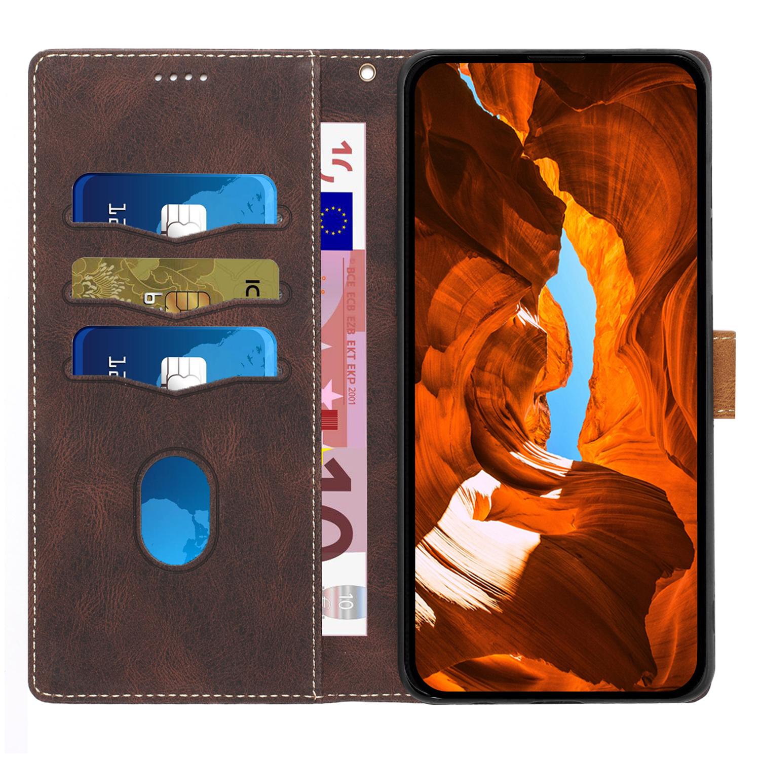 

For iPhone 17 Pro Case Grid Splicing Stand Wallet Leather Phone Cover Blue