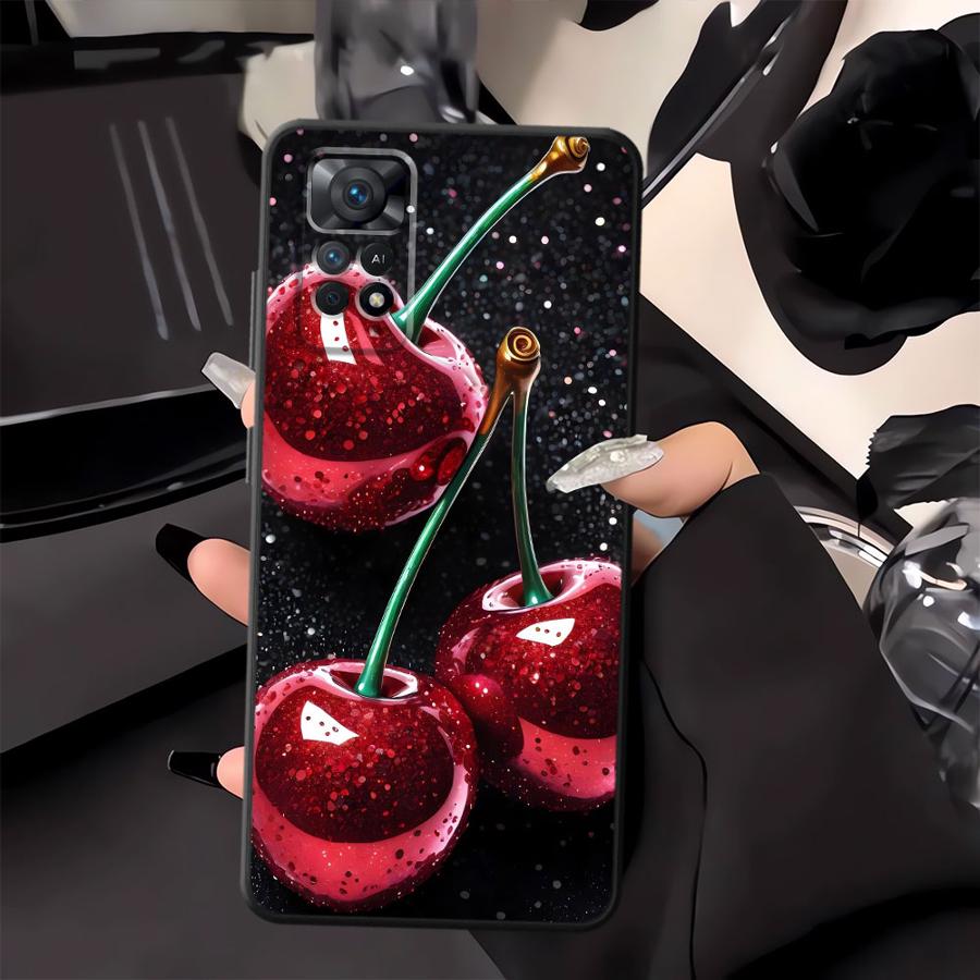 Case for Xiaomi Redmi Note 10S 9S 10 9 13 Pro Plus 11 12 Pro 14 7 8 11s 12s Funda Phone Cover Cherry Pattern