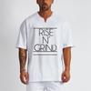 Muscleguys Korean Fashion V-neck Large Size Short-sleeved T-shirt Men's Spring and Summer Loose Top Fitness Casual Comfortable T-shirt
