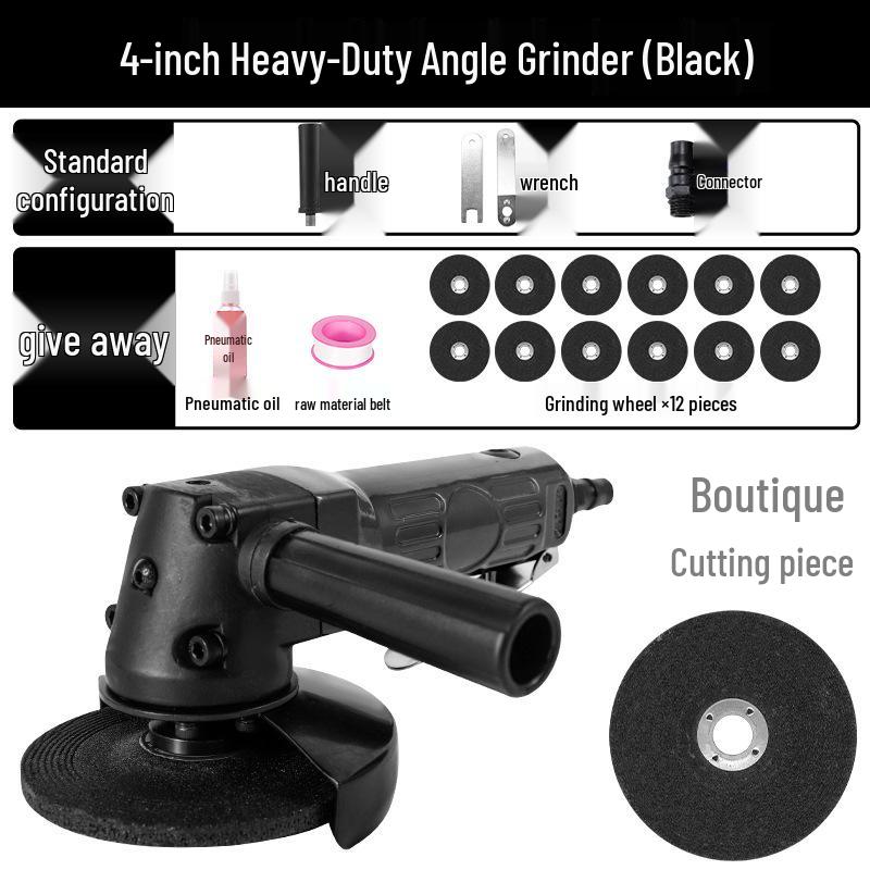 4" Pneumatic Angle Grinder, 5" Industrial-Grade Multipurpose Air-Powered Polisher & Cutter.