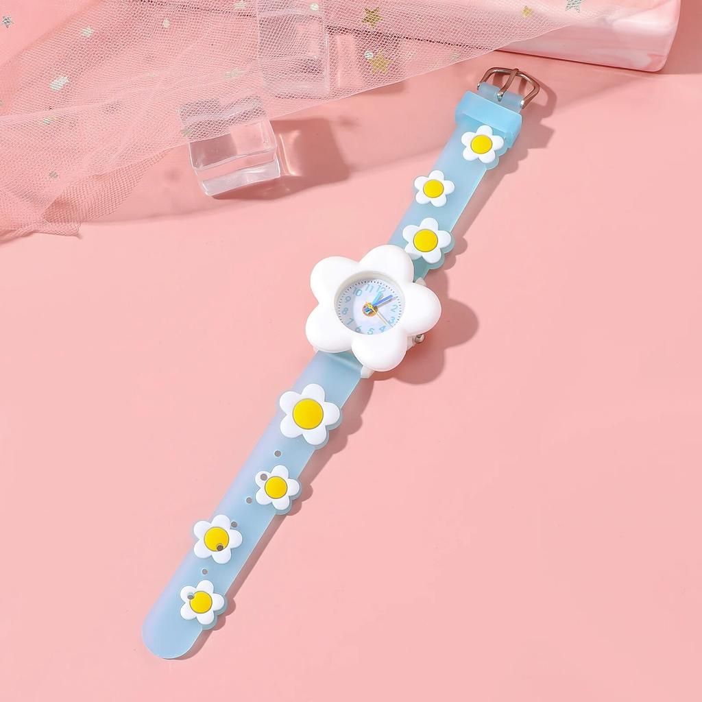 Simple and Stylish Silicone Children's Flower Quartz Watch