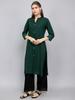 Women Regular Fit Green Kurti