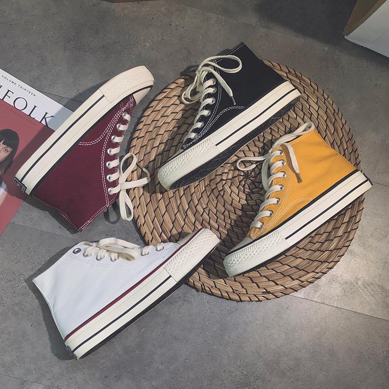 High-top canvas shoes student versatile board shoes new s women's shoes cloth shoes vulcanized shoes