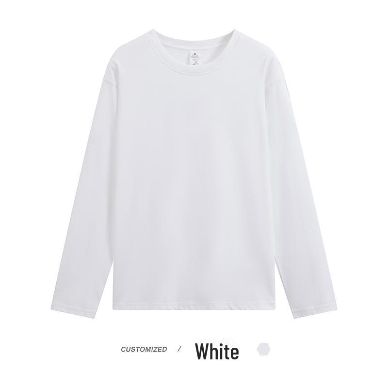 

Men s Heavyweight 230g Round Neck Solid Color Long Sleeve Loose Fit T-Shirt - Autumn Xinjiang Combed Cotton XXXL