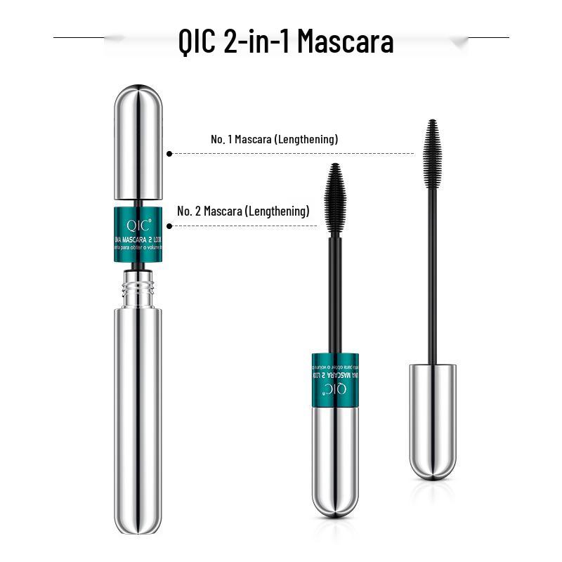 QIC Qi Ni Cai 4D Wasserdichte Mascara: Verlängernder, Schwunggebender, Natürlich Verdichtender 2-in-1 Mascara