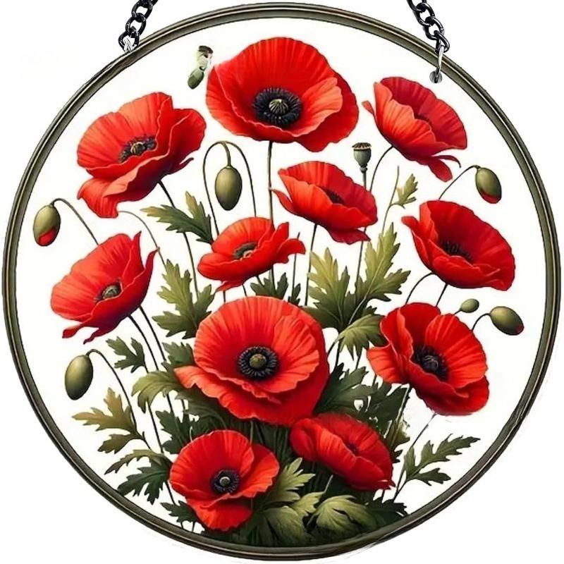 Kreativer Kolibri Buntglas Fenster Hängender Suncatcher Acryl Schilder Dekoration Runde Girlande Dekoration Veranda Dekoration