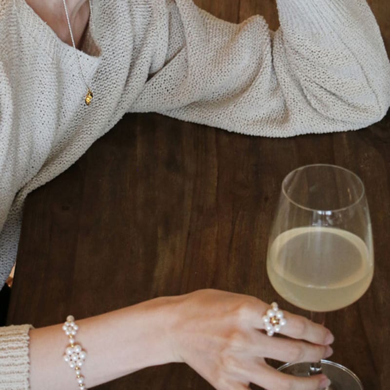 EIGHTMORE flower pearl silver bracelet