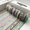 20pcs Vintage Washi Tapes Thin Set 7mm*3m Multi Pattern Paper Adhesive Masking Tape Gift Decoration Stickers A7537