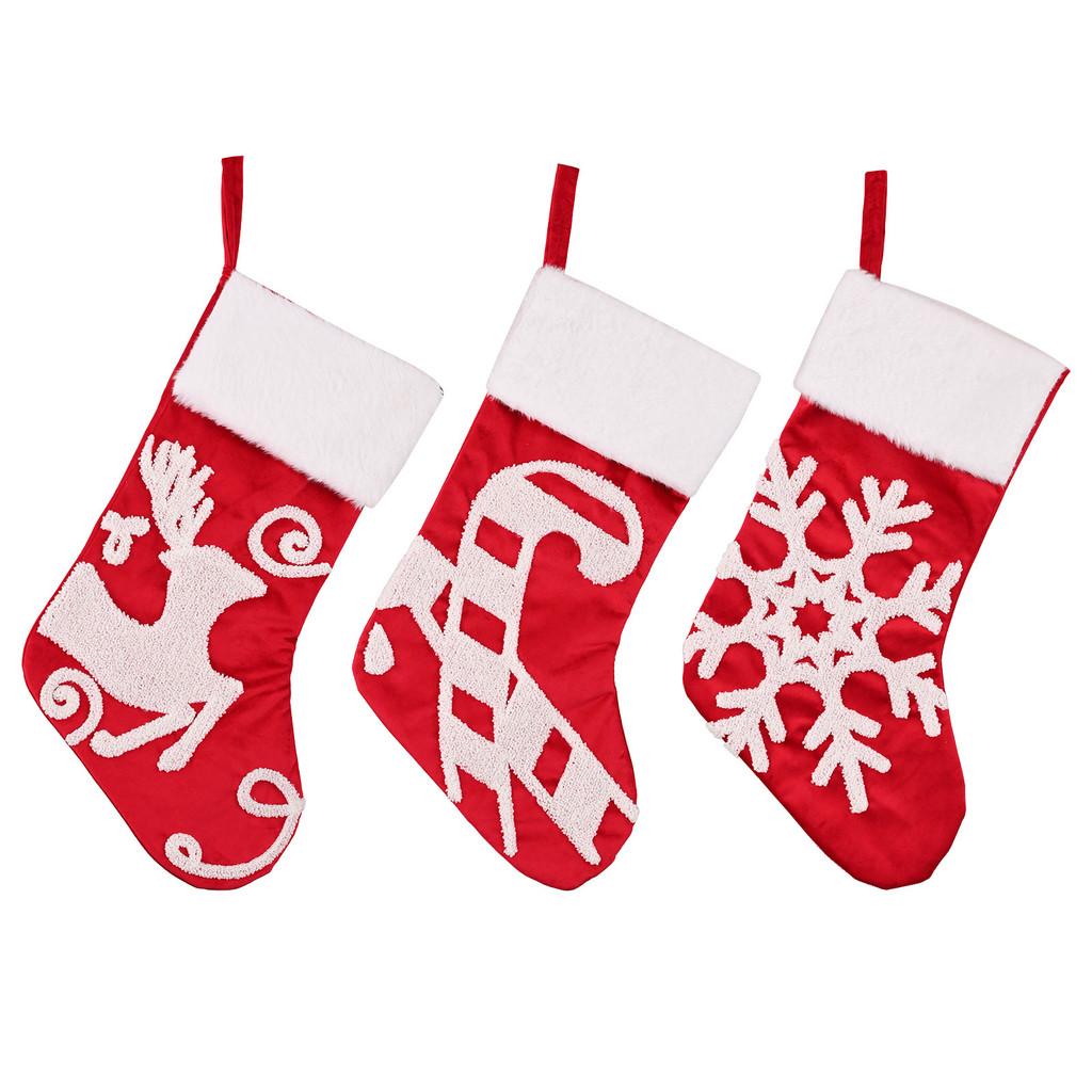 Christmas Beautifully Crafted Stockings With Soft Fabric And Playful Reindeer And Snowflake Themes