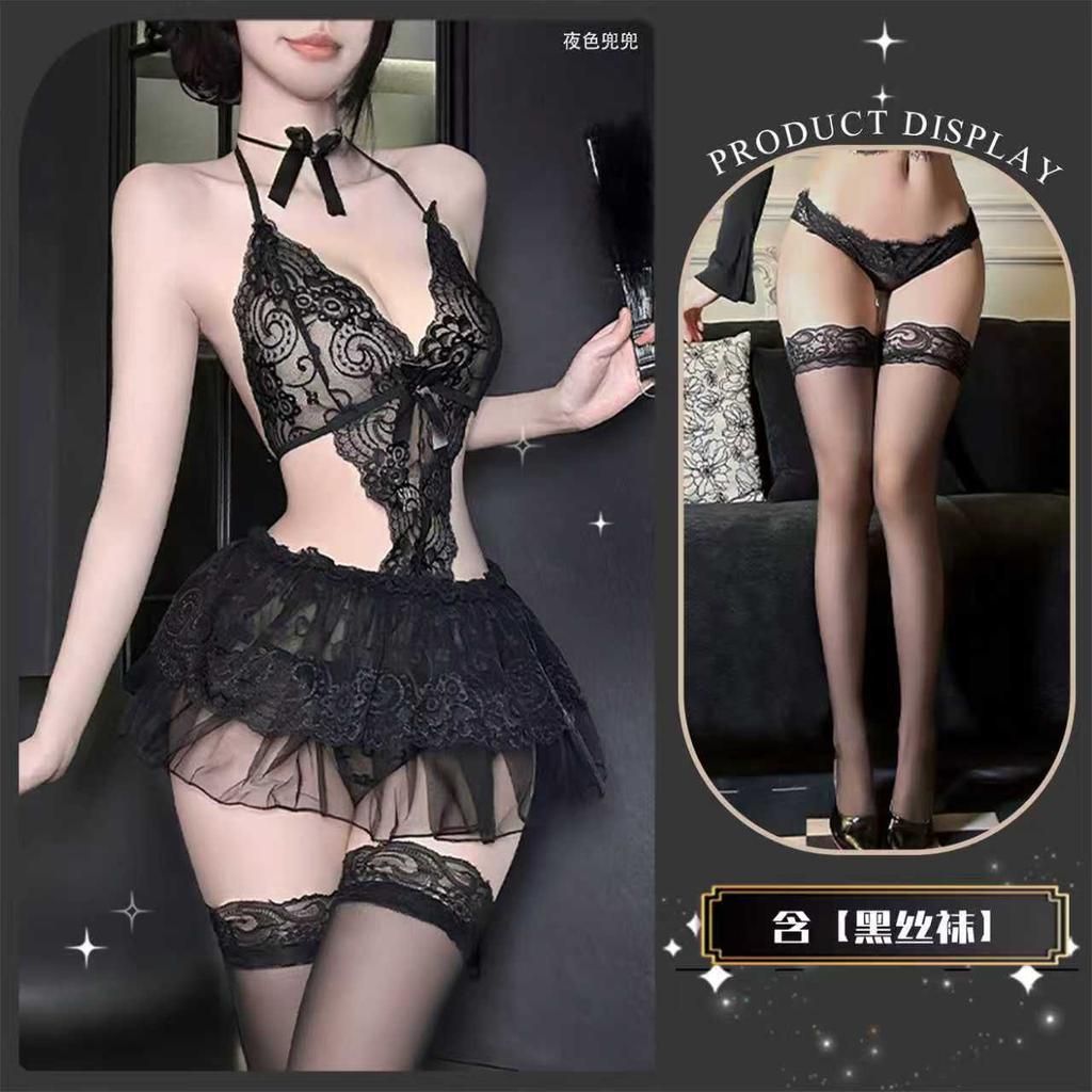 Sexy underwear Sexy lace Pure desire backless mesh girl uniform temptation free open sling suit