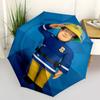 Fireman Fire Trucks Themed Travel Umbrella-8 Ribs Automatic Opening and Closing, Portable Folding Design, Compact and Stylish Umbrella Suita