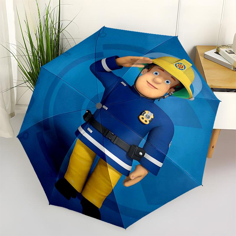 

Fireman Fire trucks Themed Travel Umbrella-8 Ribs Automatic Opening and Closing, Portable Folding Design, Compact and Stylish Umbrella Suita