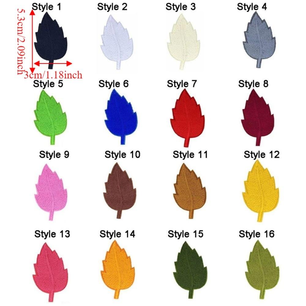 2PCS Lifelike Leaf Embroidery Parches Adhesive Iron On Embroidery Leaf Stickers No Sewing Needed Hole Repair Maple Patches