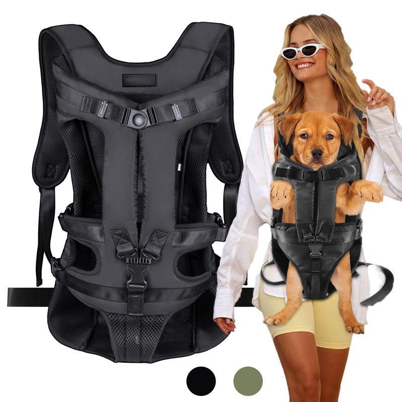 Benepaw Dog Carrier Backpack Adjustable Pet Carriers Front Facing Hands-Free Safety Puppy Travel Bag For Small Medium Dog