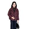 Womens Short Puffer Jacket Winter 2026 Thick Warm Cotton-Padded Coat Stand Collar Zip Front Casual Style