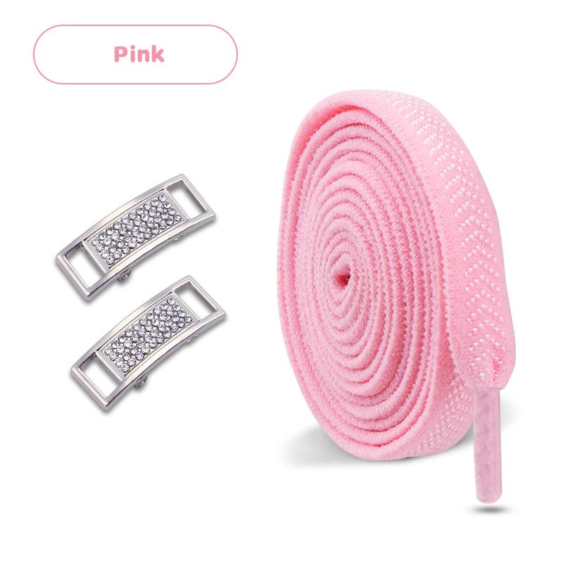 Silver Diamond Lock Shoelaces without ties Flat Shoelace for Shoes accessories Elastic Laces Sneakers Tennis No Tie Shoe laces