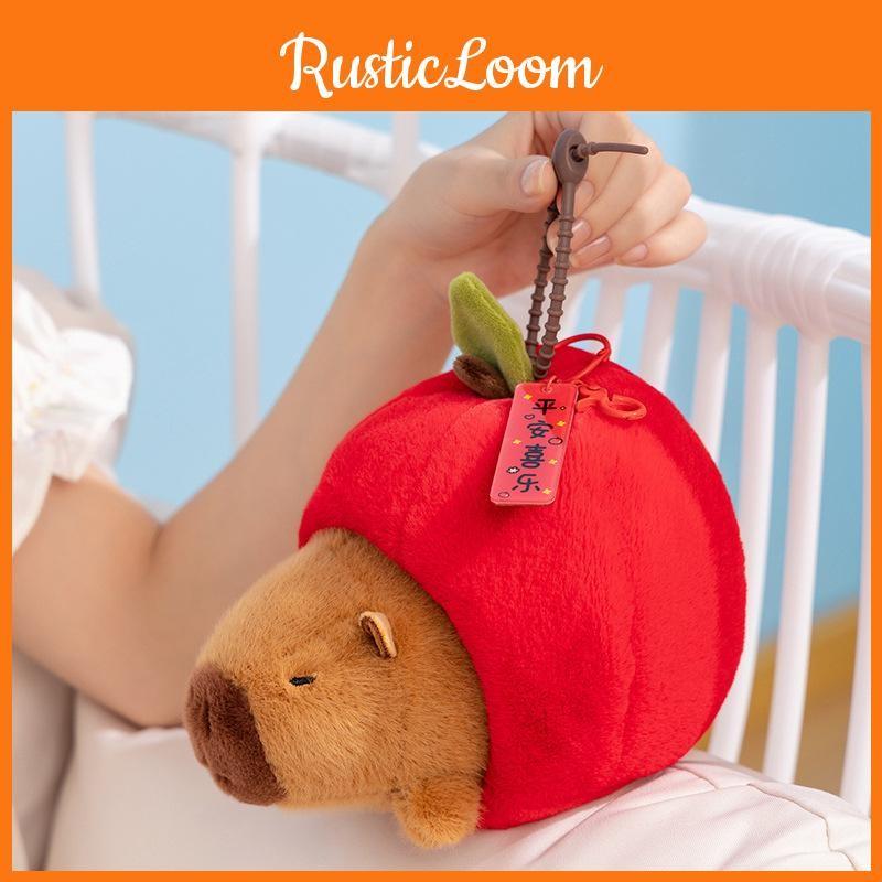 Dog Capybara Persimmon Pig Plush Toy Keychain Animal Pendant Gift Decoration