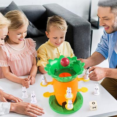 Carrot Balance Tower Toy Rabbit Logic Training Kids Interactive Thinking Focus with Mini Balance Board Game