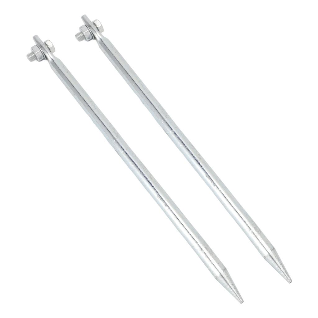 2 Pcs Portable Ground Rod Copper Plated Iron Threaded Connection Grounding Pin for Electric Fences