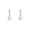 Autumn and Winter Pearl Flash Diamond Silver Needle Earrings Women's French High-end Sense Light Luxury Short Earrings Niche Design Fashion Earrings