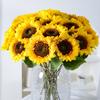 Simulated Sunflower Big Head Home Decoration Window Sill Shop Fake Flowers Silk Picnic Photography Props Vase Flower Bouquet