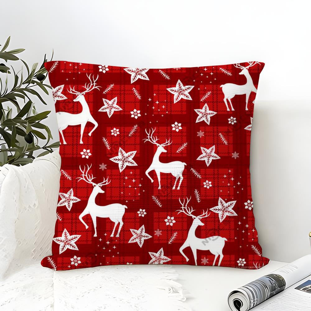 Snowflake-Themed Winter Home Decor Pictures Pillow Case Linen Pillow Case Sofa Home Decor Cushion Cover Cushion Cove