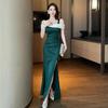 Elegant Low-Cut Slim Fit Nightclub Evening Gown A717