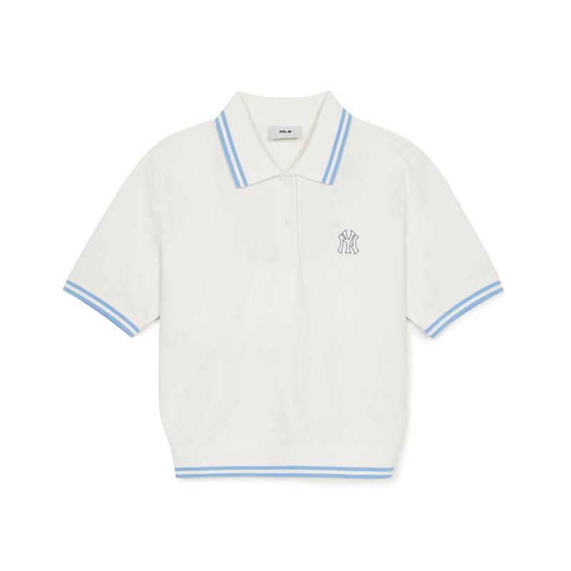 New MLB New York Yankees Polo Shirt Women's White 3FPQB0253-50IVS