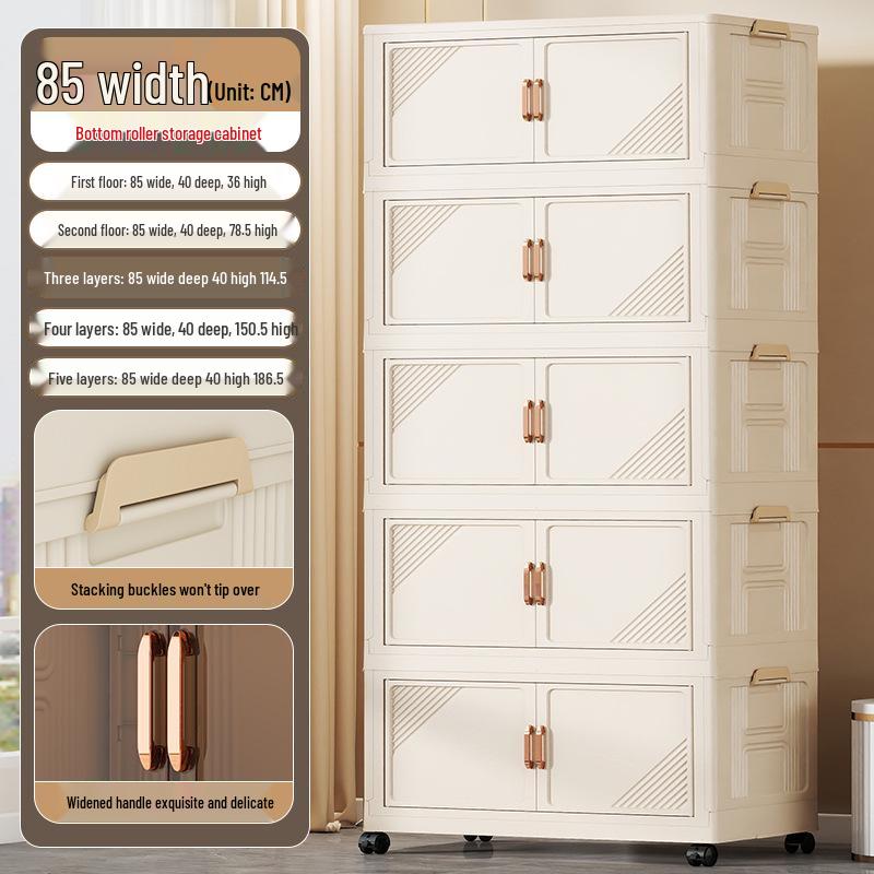 Foldable Multi-Layer Storage Cabinet for Clothing, Snacks, Books, and Toys