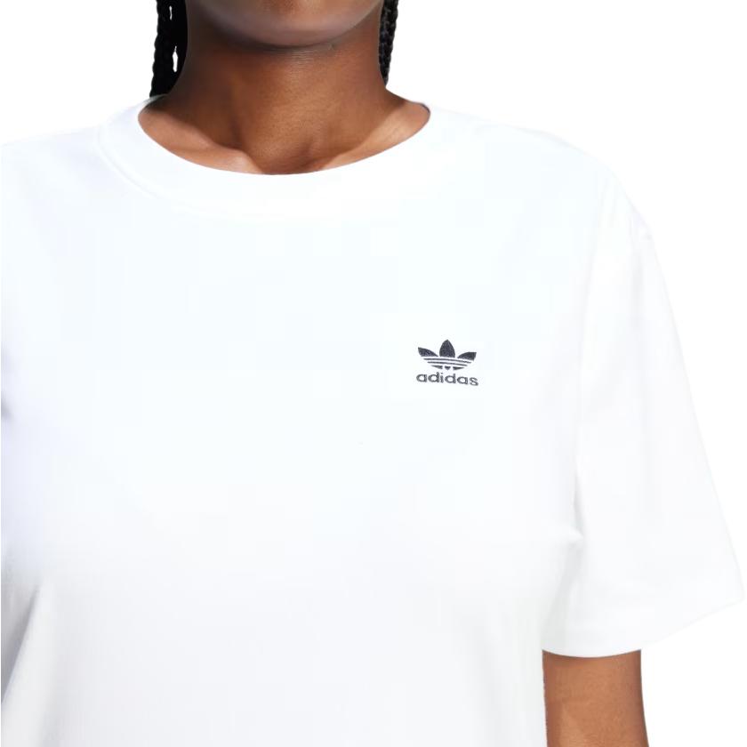Adidas Originals Trefoil Logo Print Mid-Length Short Sleeve Dress Women Dress White IN8459