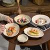 Japanese Handmade Wabi-Sabi Style Retro Pottery Salad and Dessert Plate