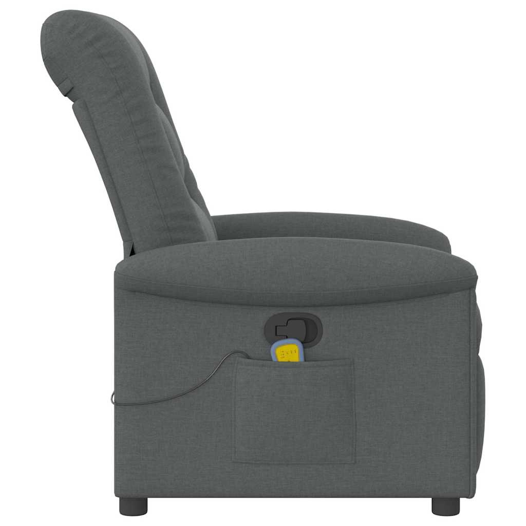 Foldable Massage Armchair, Dark Grey, Fabric Upholstered