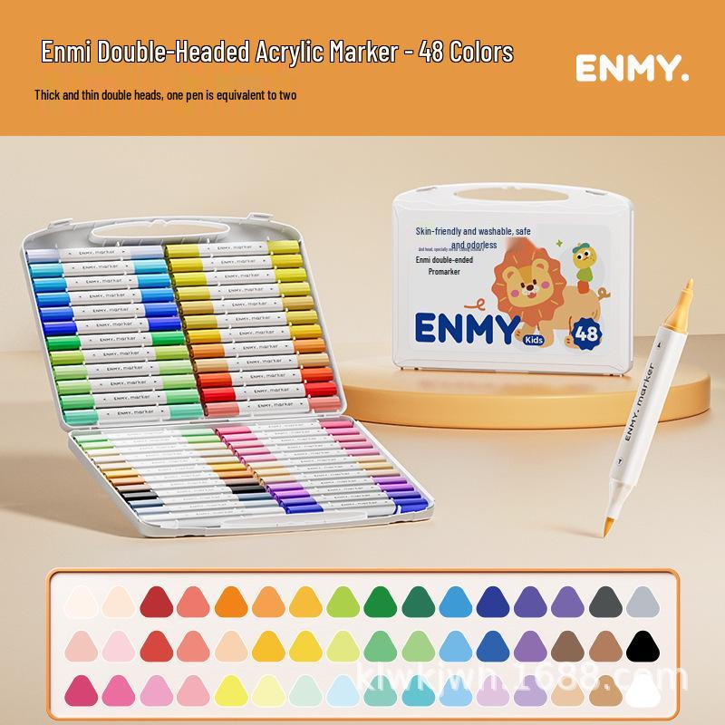 ENMY White Box Waschbares Acrylmarker Set für Studenten - Dual Tip Kunststifte