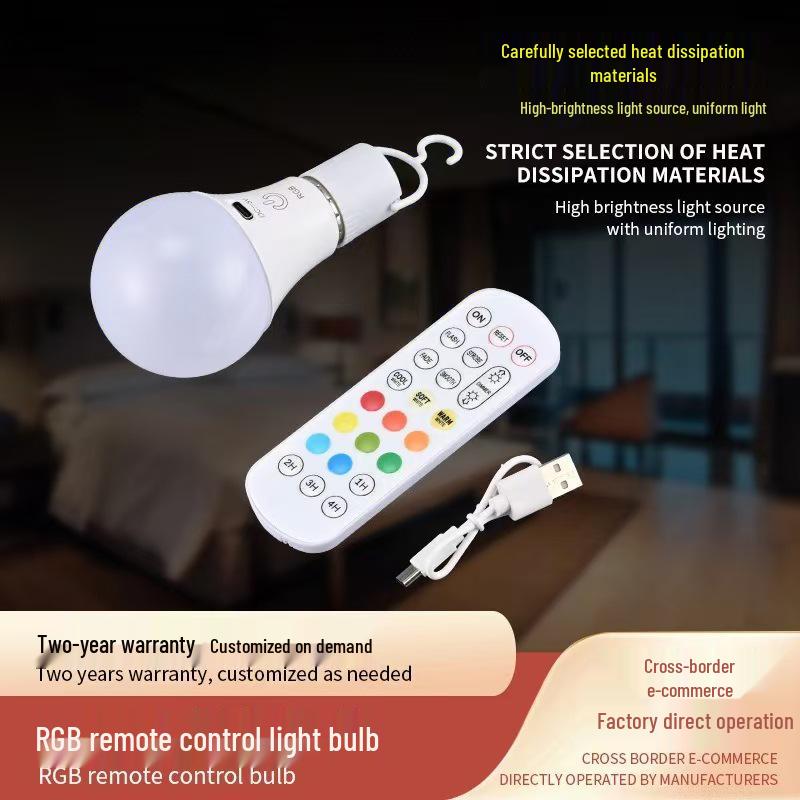 Rechargeable E27 RGB Touch Wall & Table Lamp with Remote Control